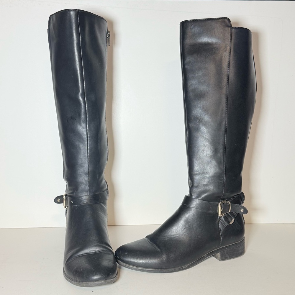 Aldo Black Over the Knee Boots with Polished Leather